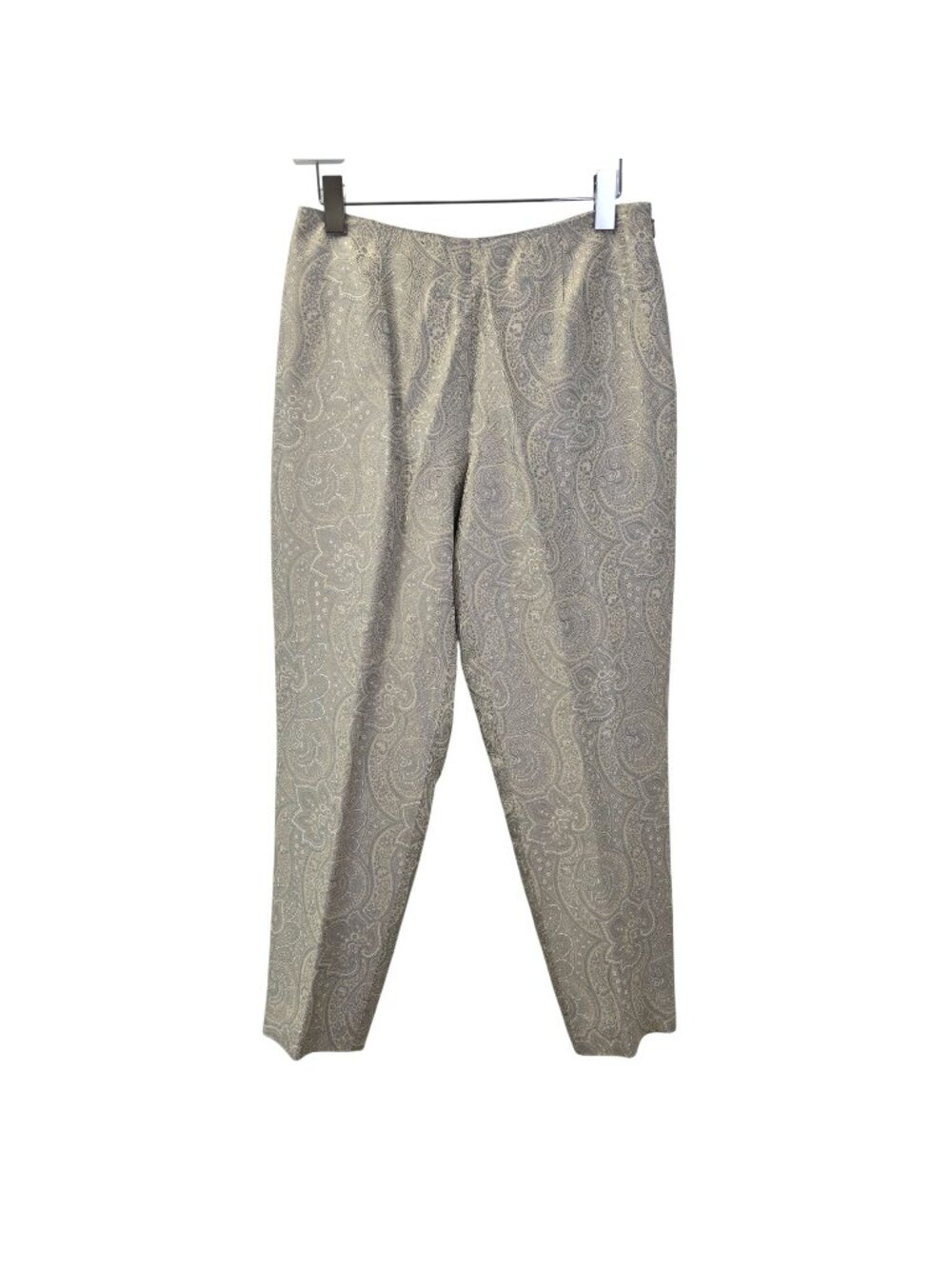 Ann Taylor Petites Paisley Print Metallic Ankle Trouser Pants Size 8 Petite